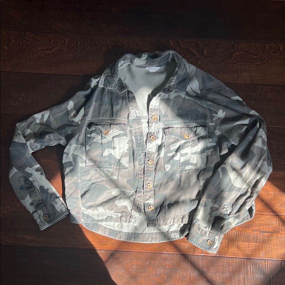 Aeropostale Green Camouflage Shirt
